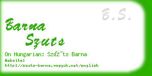barna szuts business card